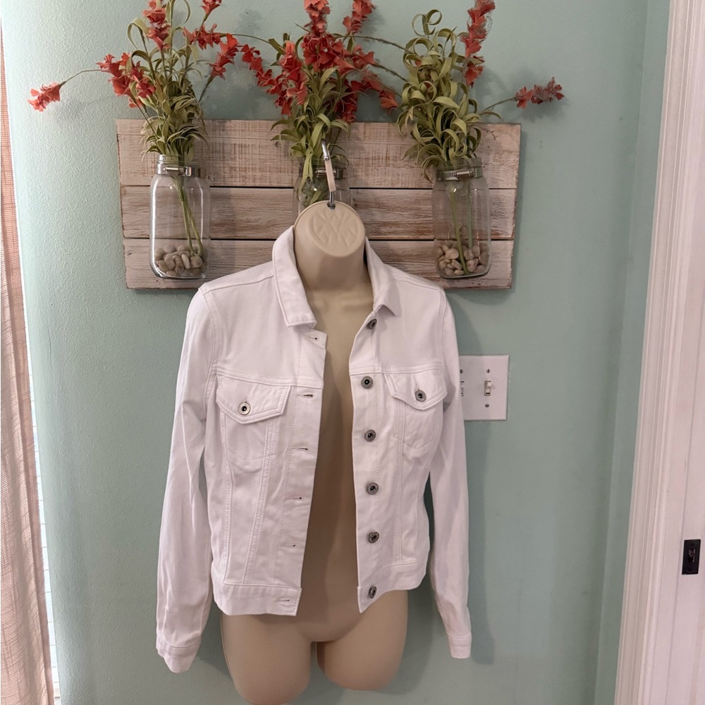 Jessica Simpson Classic White Jean Jacket